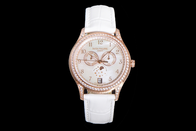 N1Patek Philippe complex function timepiece 1:1super clone white mother-of-pearl mechanical leather strap model 4948R