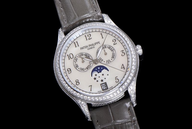 N1Patek Philippe complex function timepiece 1:1super clone white mother-of-pearl mechanical leather strap model 4948G