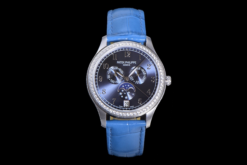 Patek Philippe 4947G N1 Factory Complications Mechanical Replica Watch with Blue Dial, Annual Calendar and Moon Phase