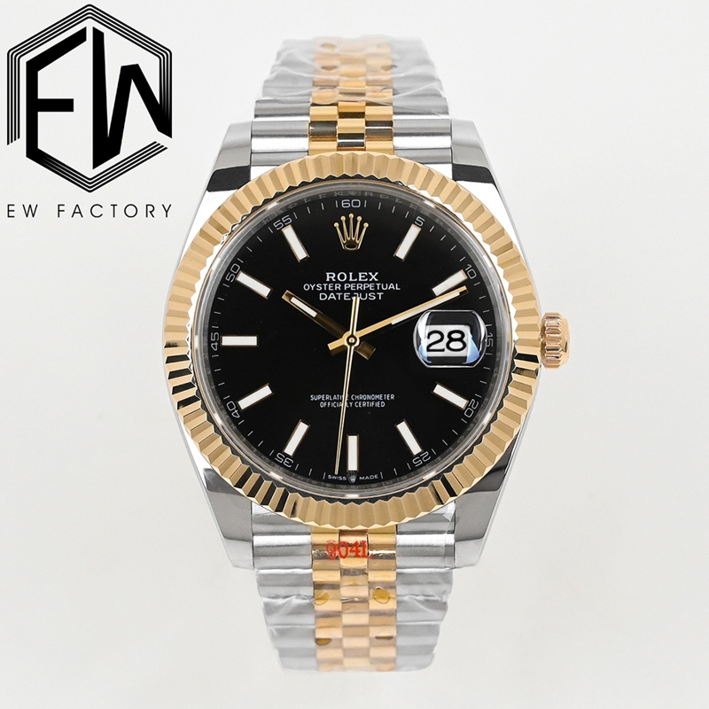 EW Factory Rolex Datejust 1:1 Super A Fine imitation black dial 41mm mechanical steel strap 126333
