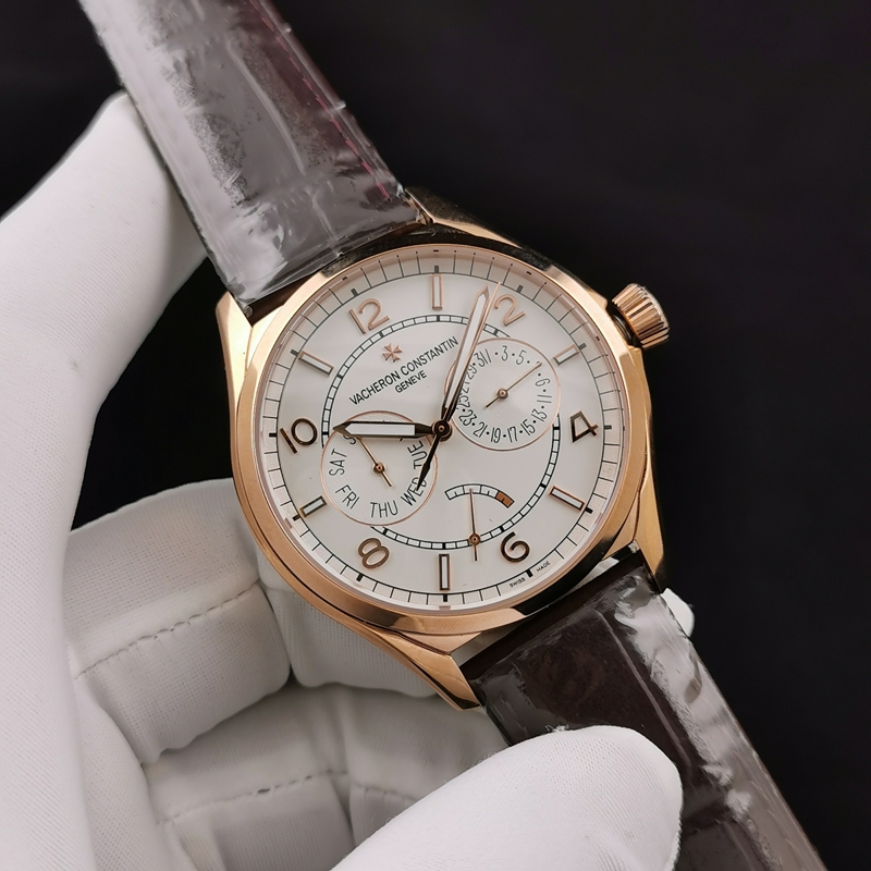 Vacheron Constantin TW Vacheron Constantin Wu Luzhi 4400E Silver Dial Rose Gold Case Automatic Movement Strap Watch