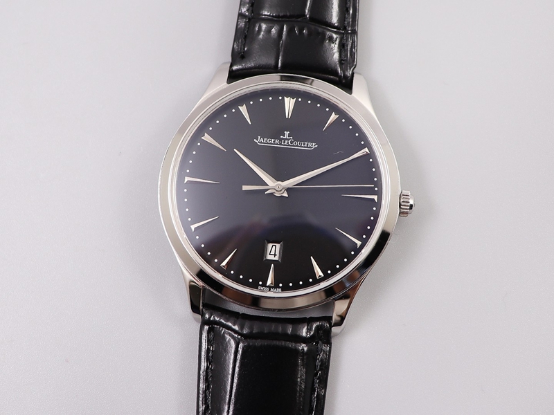 Jaeger-LeCoultre Master Ultra Thin 1288420: TW Factory's Black Dial Strap Clone with 316L Steel Case
