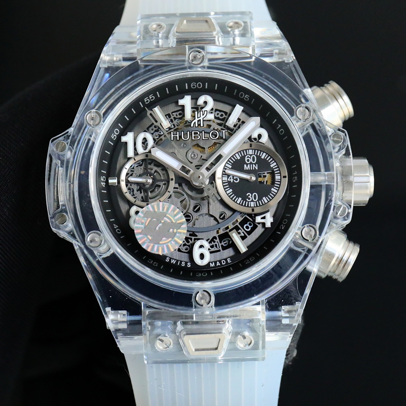 Hublot BIG BANG 411.JX Skeleton Dial Fully Transparent Replica Watch, HUB.1242 Movement