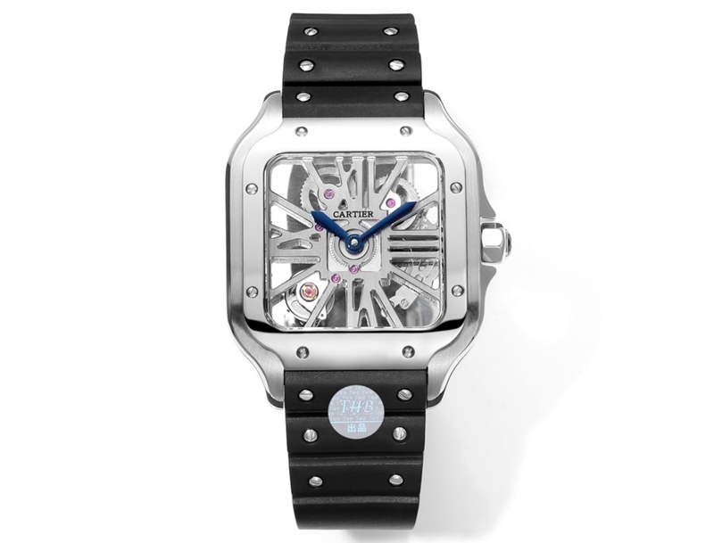 Cartier Santos WHSA0015 premium super clone skeletonized mechanical stainless steel folding buckle