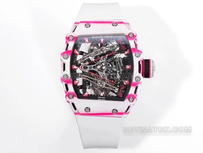 Richard Mille RM 38-02 Skeleton Tourbillon Replica in White Rubber: Top 1:1 Men's Mechanical Watch
