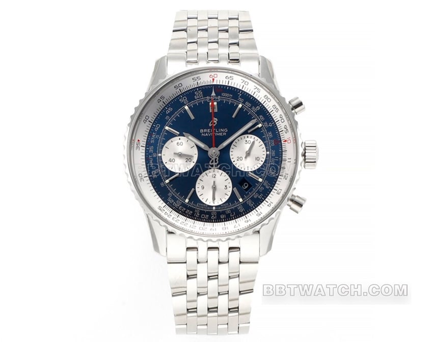Breitling Aviation timekeeping 1 B01 Chronograph AB0127211C1A1 rotating bezel 43mm blue dial 1:1 super A mechanical steel strap