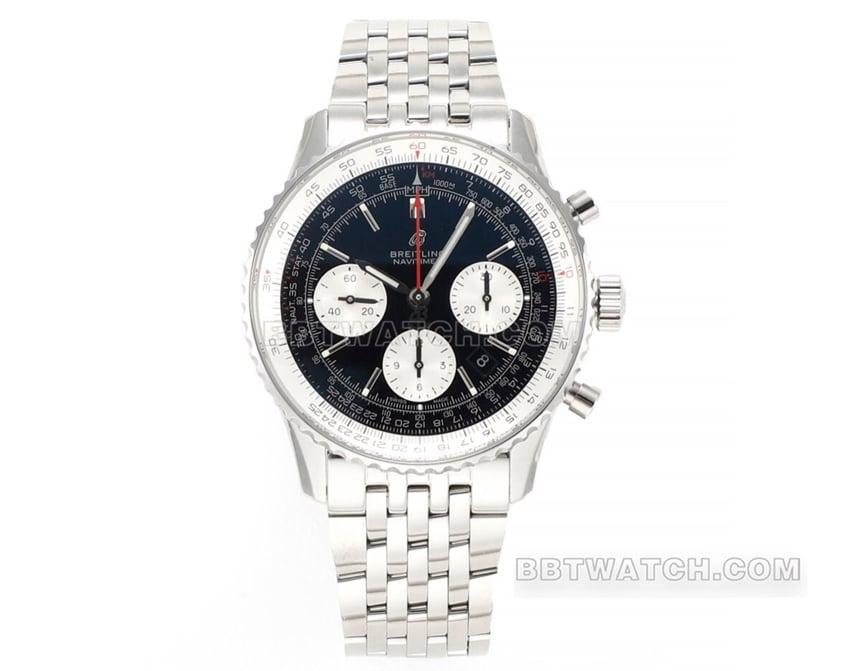 BLS Factory Breitling Navitimer 1 B01 Chronograph AB0121211B1A1 Super Clone, Black Panda Dial 43mm Replica Watch