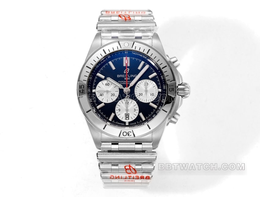 BLS Factory Breitling Chronomat AB0134101B1A1 1:1 Super A Self-Winding Mechanical Chronograph Black Panda Dial