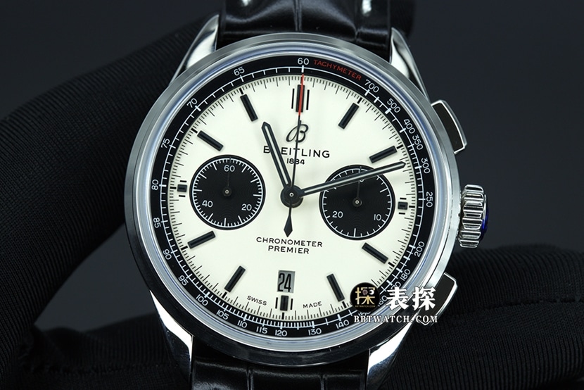 GF factory Breitling men's Puya B01 chronograph 1:1 super A super clone watches panda disk Wu Yanzhu the same strap models AB0118221G1P2