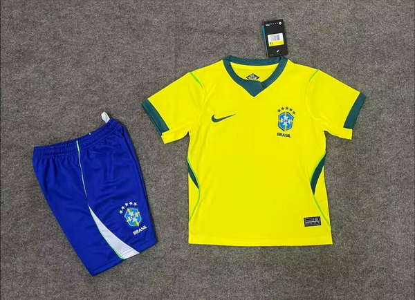 Brazil National Team Home field 2026World Cup jersey set Children's jersey Soccer uniform Clothing Shorts 16-28  2-13 YEARS