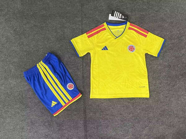 Colombia National Team Home field 2026World Cup jersey set Children's jersey Soccer uniform Clothing Shorts 16-28  2-13 YEARS
