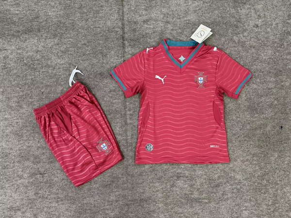 Portugal National Team Home field 2026World Cup jersey set Children's jersey Soccer uniform Clothing Shorts 16-28  2-13 YEARS