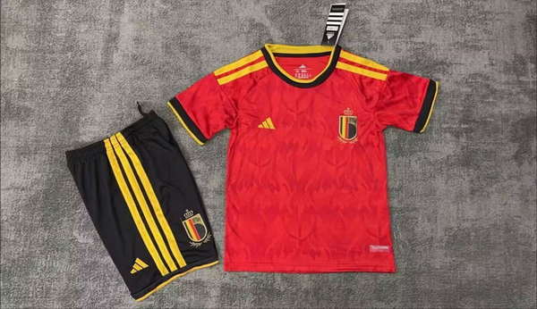 Belgium National Team Home field 2026World Cup jersey set Children's jersey Soccer uniform Clothing Shorts 16-28  2-13 YEARS