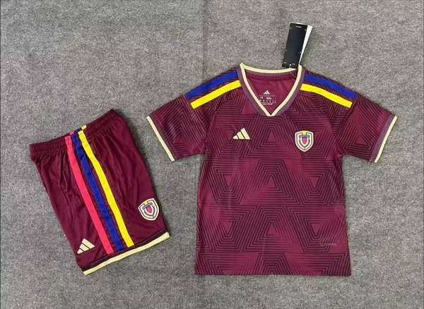 Venezuela National Team Home field 2026World Cup jersey set Children's jersey Soccer uniform Clothing Shorts 16-28  2-13 YEARS