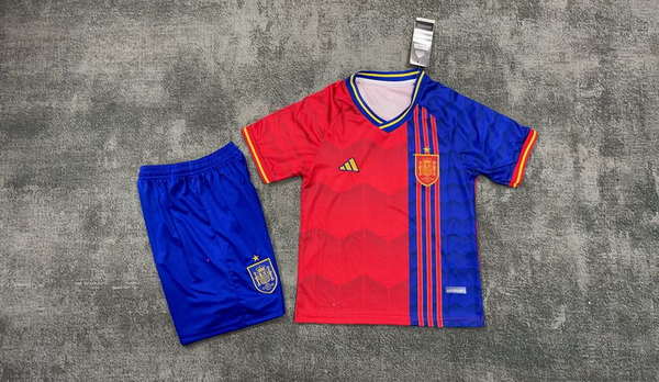 Spain National Team Special Edition 2026World Cup jersey set Children's jersey Soccer uniform Clothing Shorts 16-28  2-13 YEARS