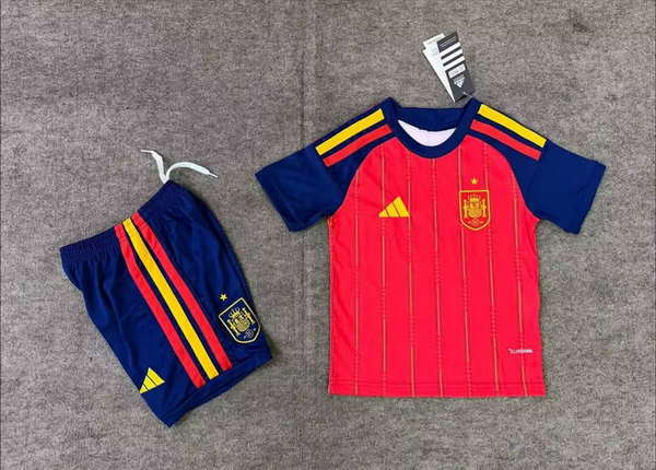 Spain National Team Home field 2026World Cup jersey set Children's jersey Soccer uniform Clothing Shorts 16-28  2-13 YEARS