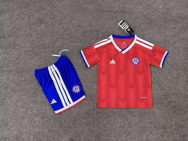 Chile National Team Home field 2026World Cup jersey set Children's jersey Soccer uniform Clothing Shorts 16-28  2-13 YEARS