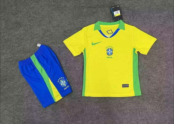 Brazil National Team Home field 2026World Cup jersey set Children's jersey Soccer uniform Clothing Shorts 16-28  2-13 YEARS
