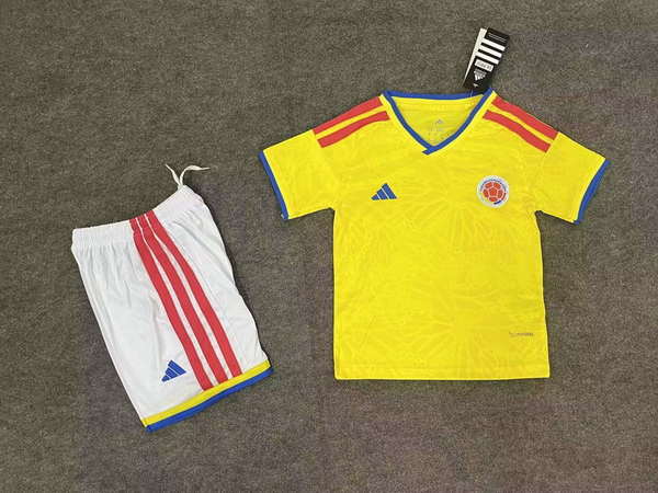 Colombia National Team Home field 2026World Cup jersey set Children's jersey Soccer uniform Clothing Shorts 16-28  2-13 YEARS